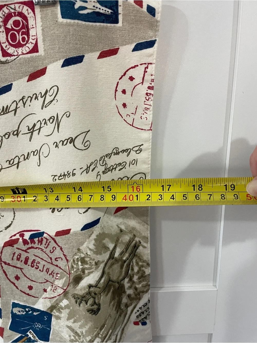 Pottery Barn Cream Table Runner Holiday Letters From Santa Cotton/Linen 18x100